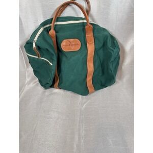 Haynie & Litchfield Canvas Leather Trim Duffel Travel Bag Green